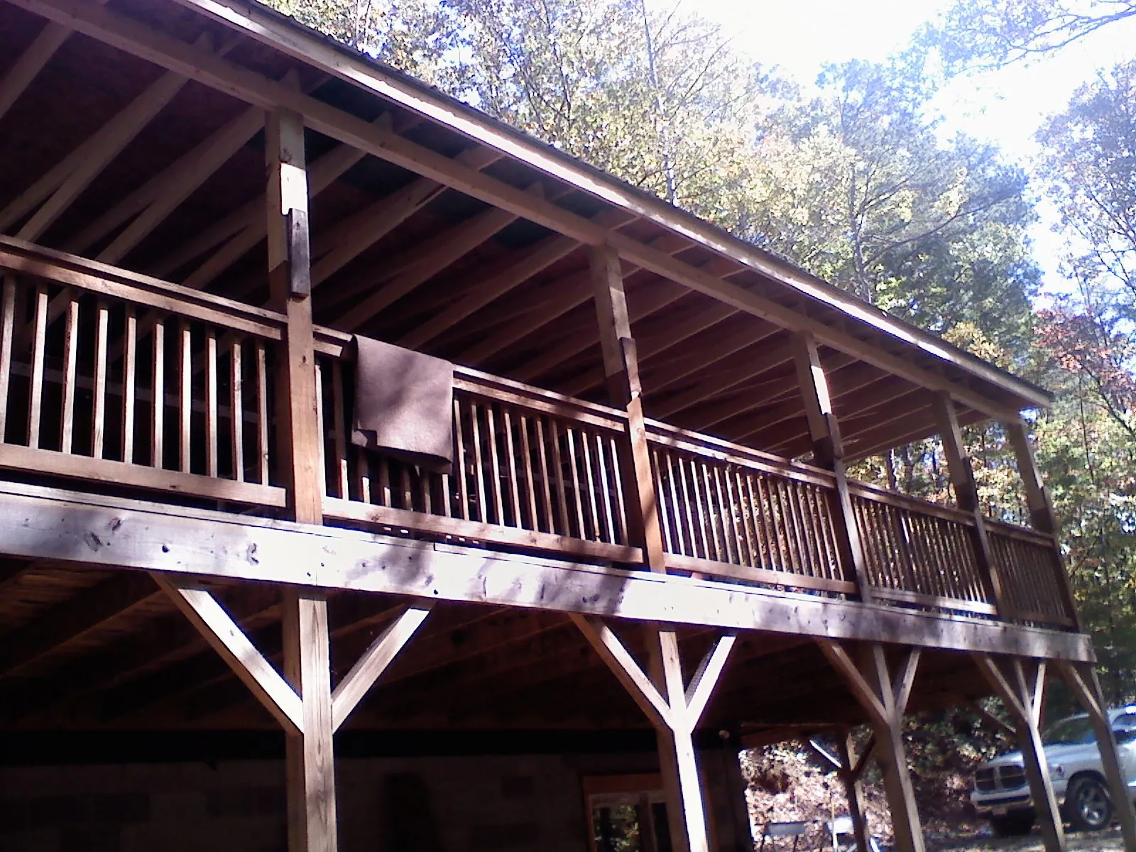 Timber framing under a new elevated porch and deck — Roof Leak Repair in Kenesaw by Roofing Brothers